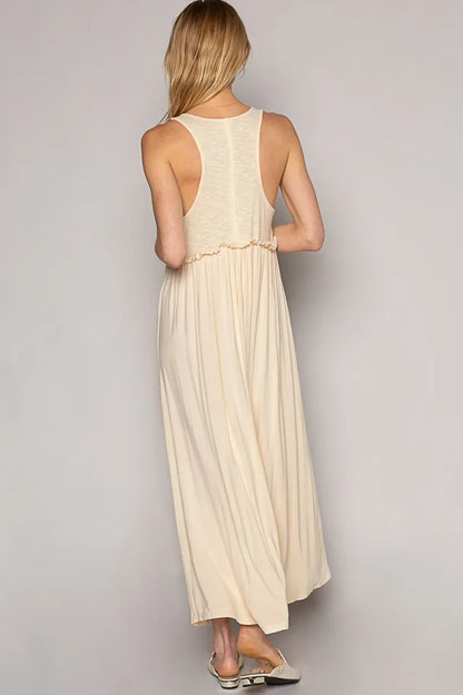 Frill Slit Square Neck Cami Dress - Eva's Edition