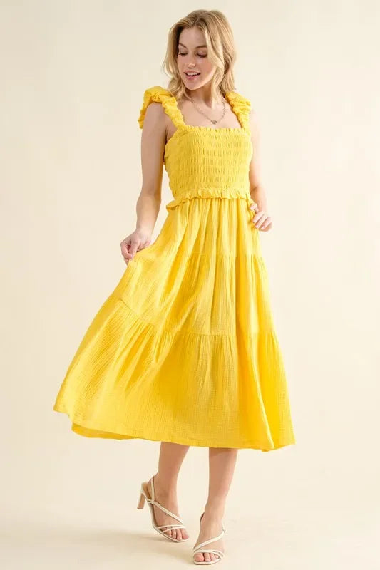 Shoulder Straped Detail Midi Dress - Eva's Edition