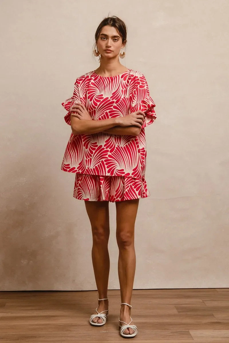 Woven Ruffled Sleeves Top - Eva's Edition