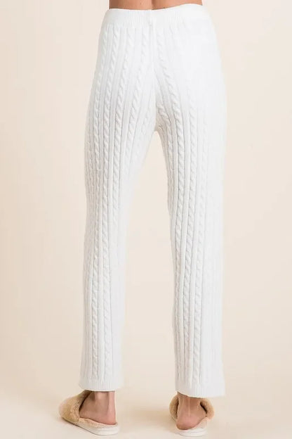 Cable-Knit High Waist Sweater Pants - Eva's Edition