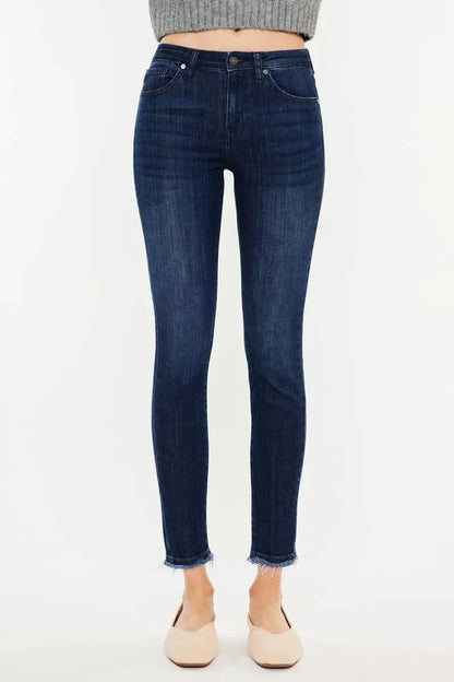 High-Rise Slim Fit Raw Hem Ankle Jeans - Eva's Edition