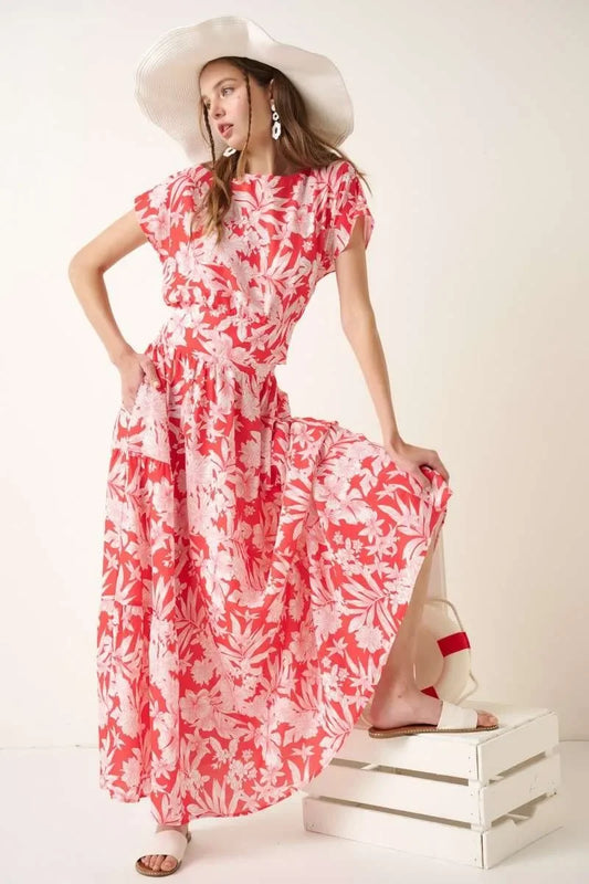 Tropical Print Top and Skirt Set - Eva's Edition
