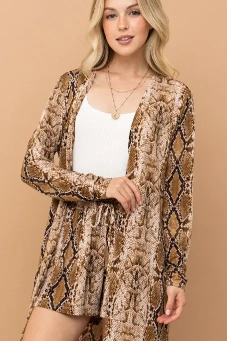Animal Print Kimono and Shorts Set - Eva's Edition