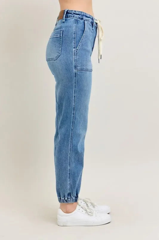 High Waist Denim Jogger Plus Size - Eva's Edition