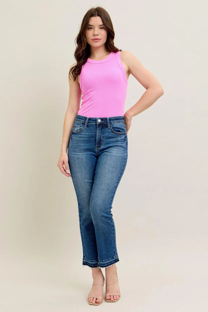 Vintage Wash Release Hem Kick Flare Jeans - Eva's Edition