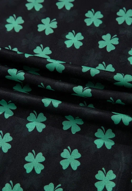 Lucky Clover Mock Neck Long Sleeve Bodysuit - Eva's Edition