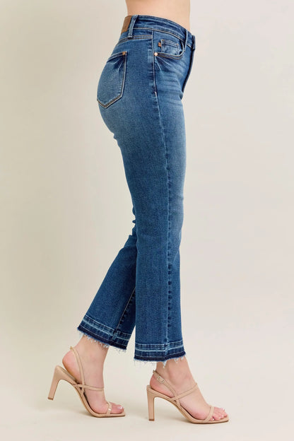 Vintage Wash Release Hem Kick Flare Jeans - Eva's Edition