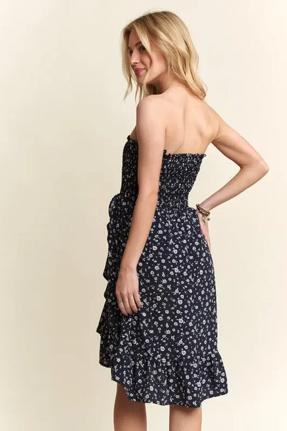 Smocked Floral Tube Dress with Pockets - Eva's Edition