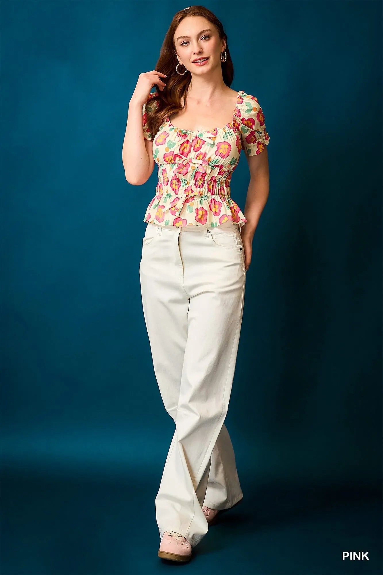 Floral Smocked Peplum Blouse - Eva's Edition