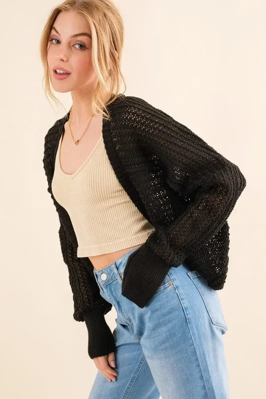 Fishnet Knitted Bolero Cardigan - Eva's Edition