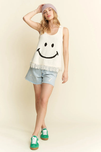 Smiley Fringe Hem Tank Plus Size - Eva's Edition