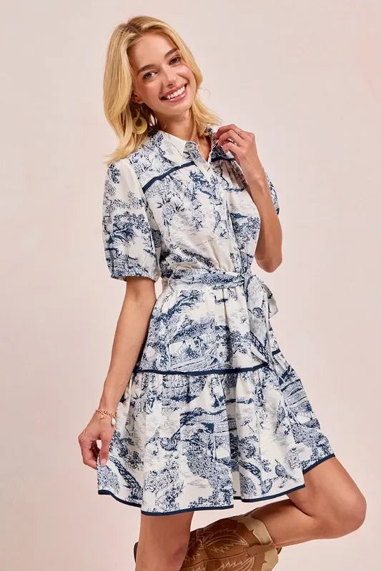 Woven Printed Tiered Dress - Eva's Edition