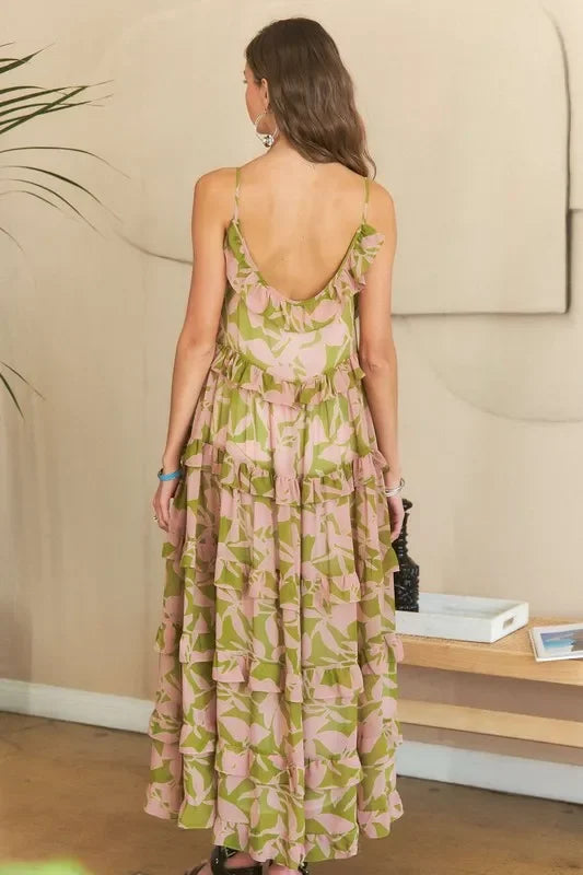 Ruffled Tiered Scoop Neck Cami Dress - Eva's Edition