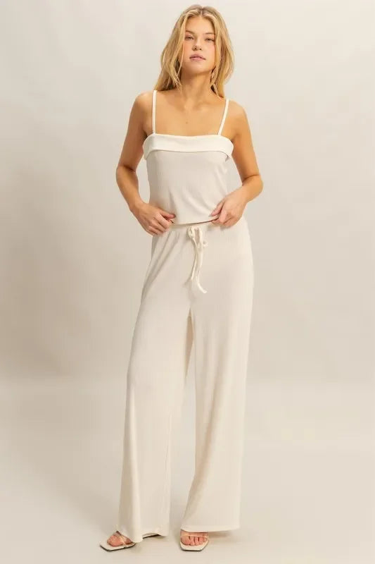 Rib Knit Cami Top and Pants Set - Eva's Edition