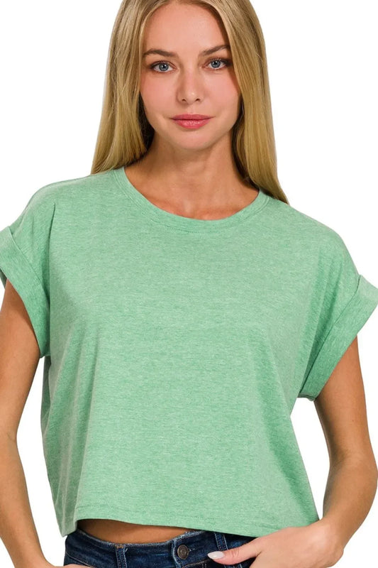 Rolled Sleeve Crop T-Shirt - Eva's Edition