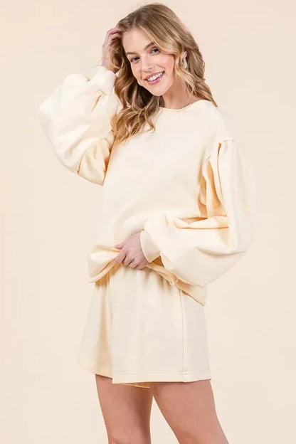 French Terry Sweatshirt and Shorts Set - Eva's Edition