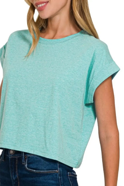 Rolled Sleeve Crop T-Shirt - Eva's Edition
