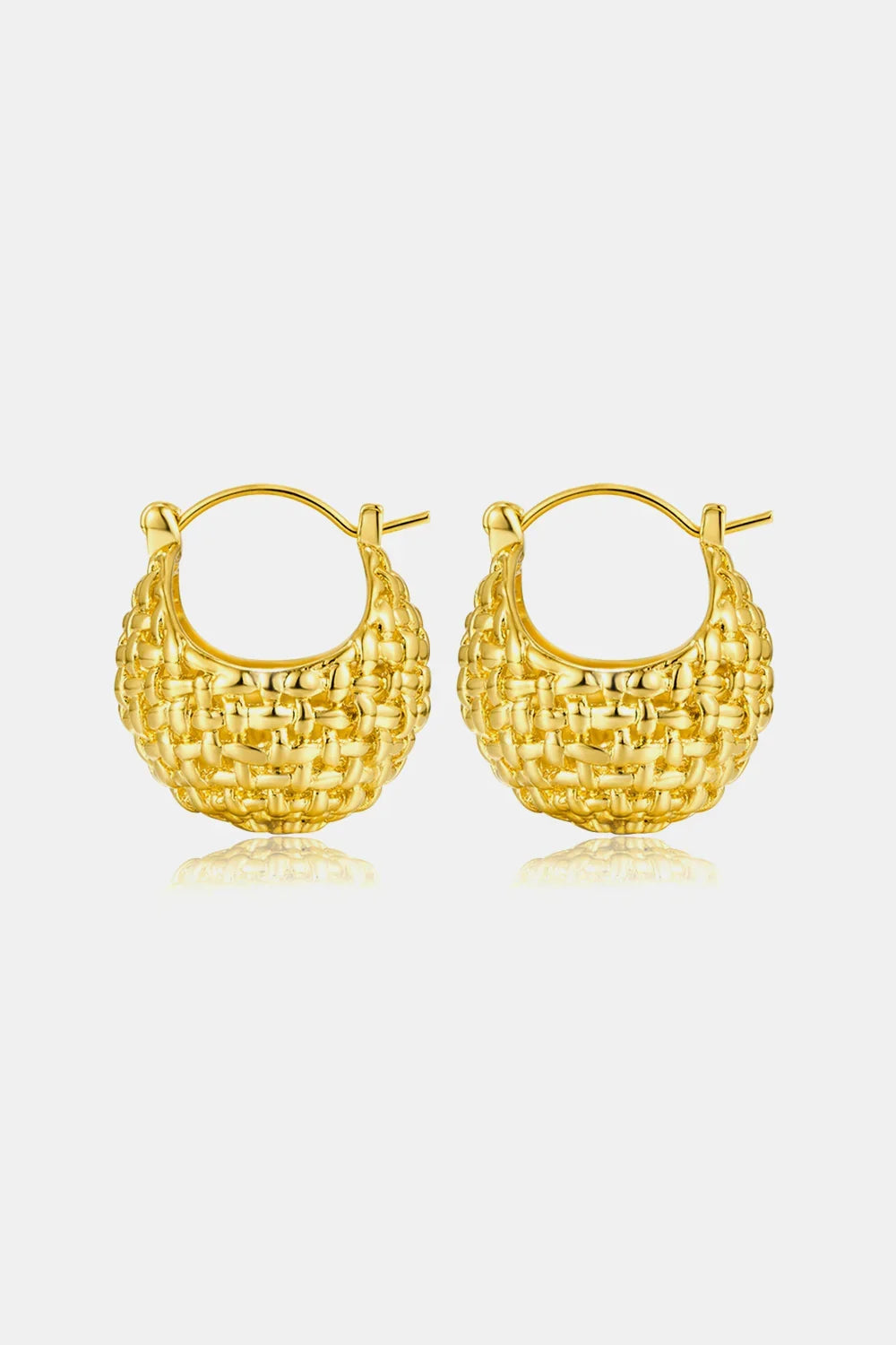 Braided Basket Metal Hoop Earrings - Eva's Edition